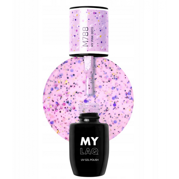 Mylaq Lakier hybrydowy M788 My Pink Dots
