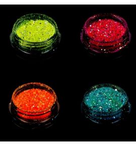 Pyłek do zdobienia paznokci fosforyzujący - Glow in the Dark - 6 fuksjowy