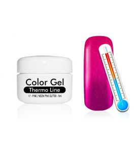 Żel UV Thermo Line - termiczny 17 Pink / Neon Pink Glitter